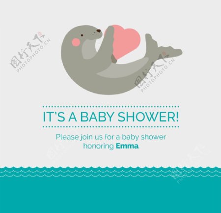婴儿洗澡海报