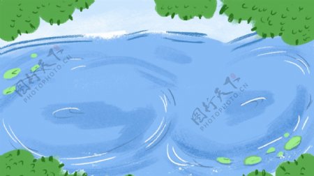 清新河流漩涡卡通可爱背景设计