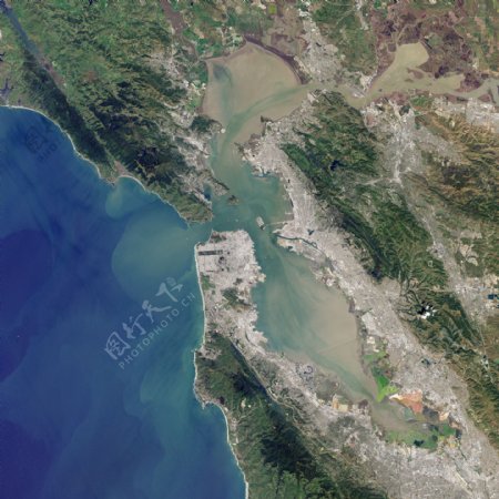 旧金山卫星遥感图