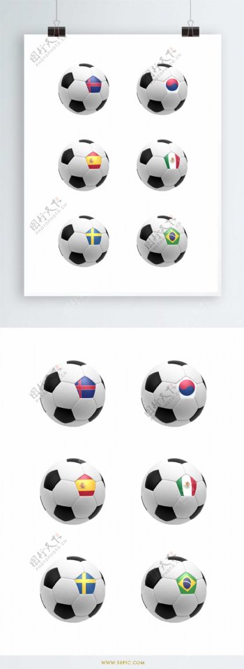 各国国旗足球设计元素1