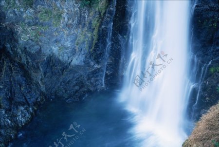 瀑布水源美丽大自然美景