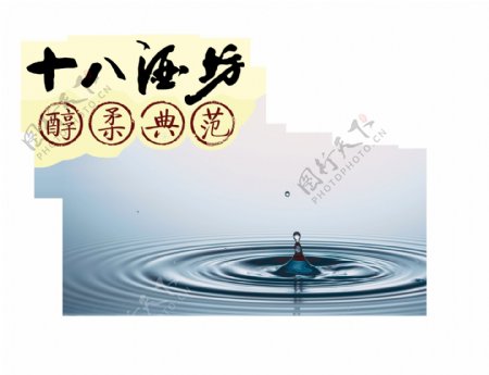 十八酒坊白酒典范艺术字设计中国风