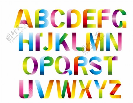 创意彩色26个英文字母