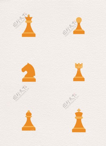 扁平化国际象棋马头旗矢量图标设计