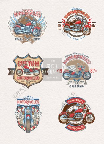 复古摩托车logo标志设计元素