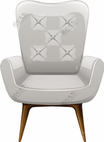 白色单人椅子矢量元素
