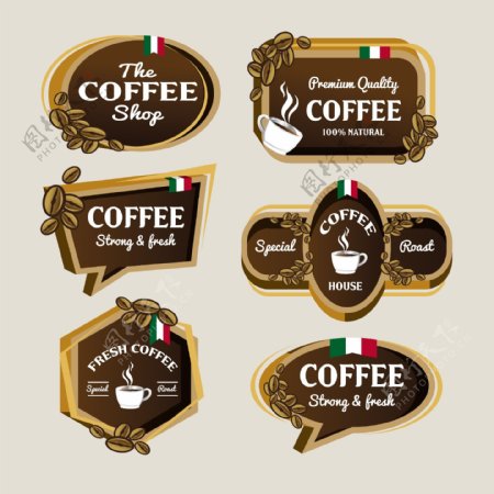 创意立体牌咖啡标志素材