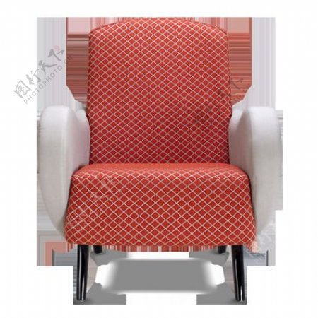明亮橙色单人沙发椅子产品实物