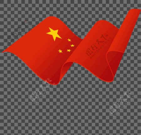 国旗飘扬素材矢量图中国五星红旗