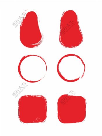 中国风红色印章边框矢量素材