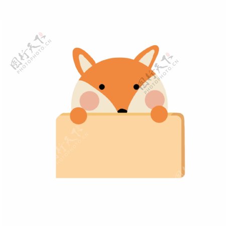 对话框边框气泡框卡通动物狐狸矢量商用元素