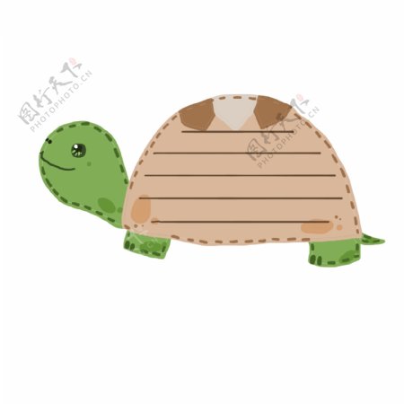 手绘动物乌龟对话框贴纸装饰设计元素