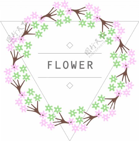 手绘花卉边框可商用元素