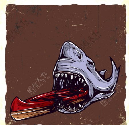 复古鲨鱼海报