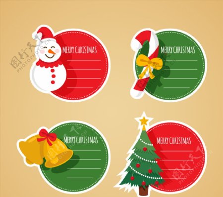 4款创意圣诞节空白留言标签