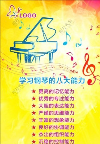 音乐海报学习钢琴的八大能力