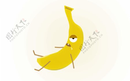 香蕉水果卡通图案源文件PSD