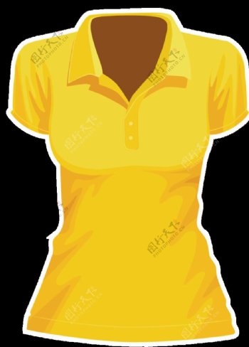 黄色女性恤衫