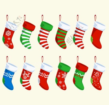 圣诞节袜子图案设计