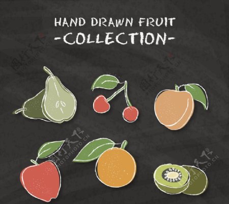 6款手绘水果矢量素材