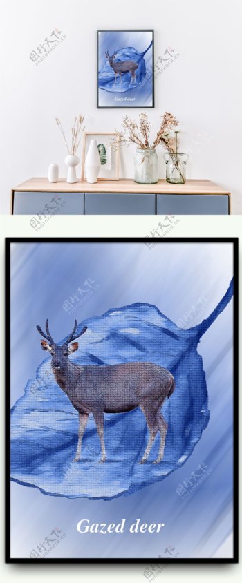 小鹿房间客厅装饰画