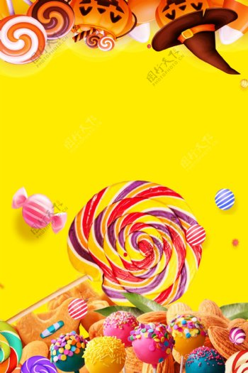 彩色棒棒糖海报背景素材