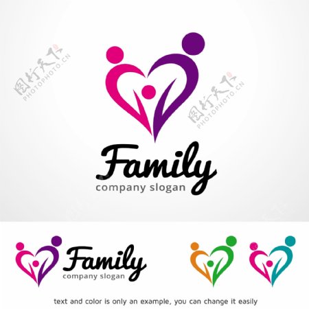 亲子活动家庭logo标志设计