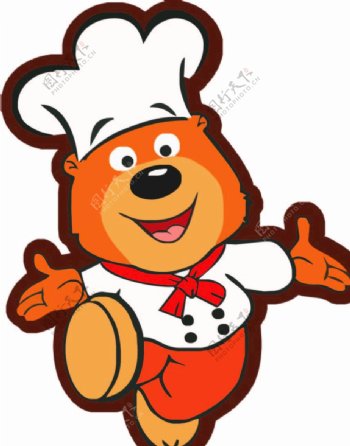 卡通小熊厨师