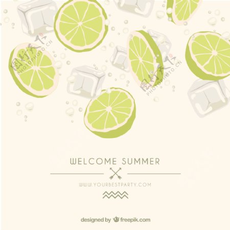 夏季柠檬片海报