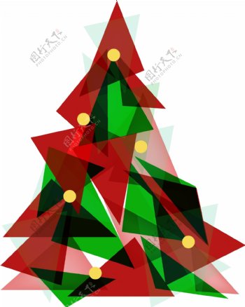 平面圣诞树三角形素材设计元素