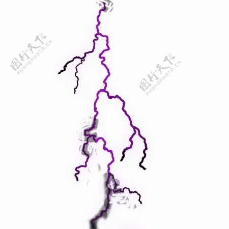 真实炫酷紫色电蛇闪电科技风可商用元素