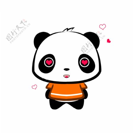 熊猫开心爱心表情包表情设计