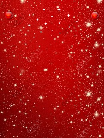红色圣诞节吊球雪花背景设计