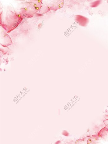 简约粉色花瓣广告背景
