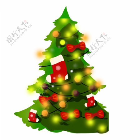 绿色清新唯美圣诞树设计