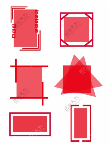 大红色古典风格纹理边框装饰素材可商用