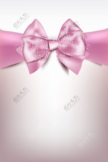 时尚情人节粉色蝴蝶结展板背景