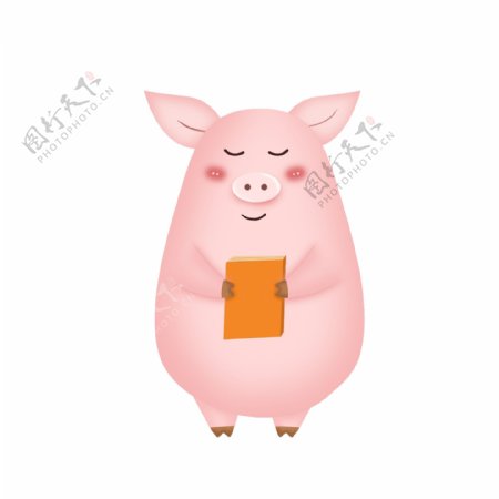 2019猪年动物卡通猪手绘插画可商用元素