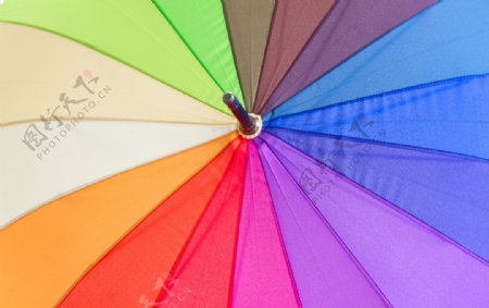 彩虹雨伞打开