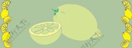 纯原创柠檬水果背景图
