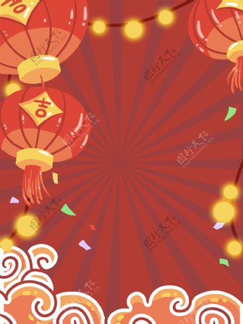 大红色传统中国风新春背景