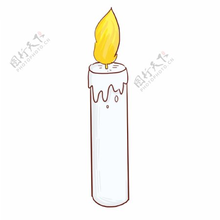 卡通白色蜡烛元素设计