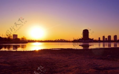 齐盛湖夕阳