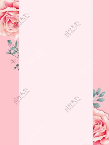 简约粉色玫瑰花朵背景设计