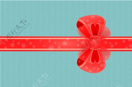 红丝带雪花图案节日礼物包装