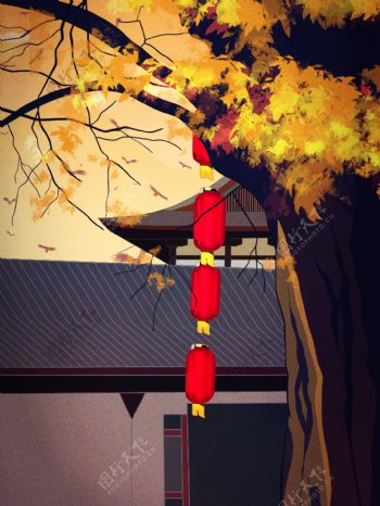 传统中国风灯笼背景设计