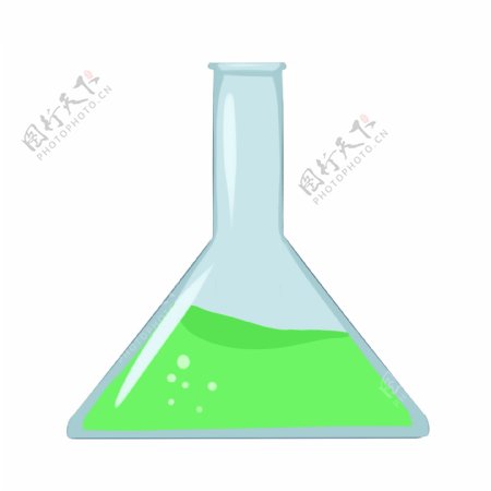 绿色的化学瓶插画