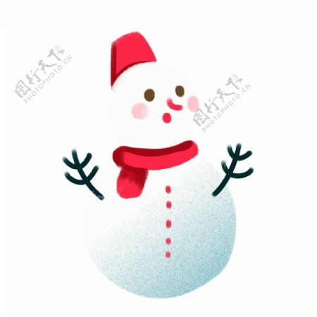清新冬日雪人元素卡通设计