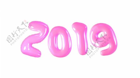 2019年粉红色可爱3D气球字体