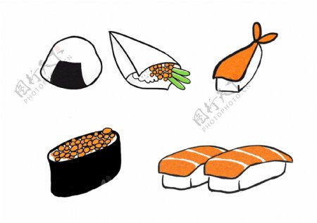 手绘手账饭团寿司